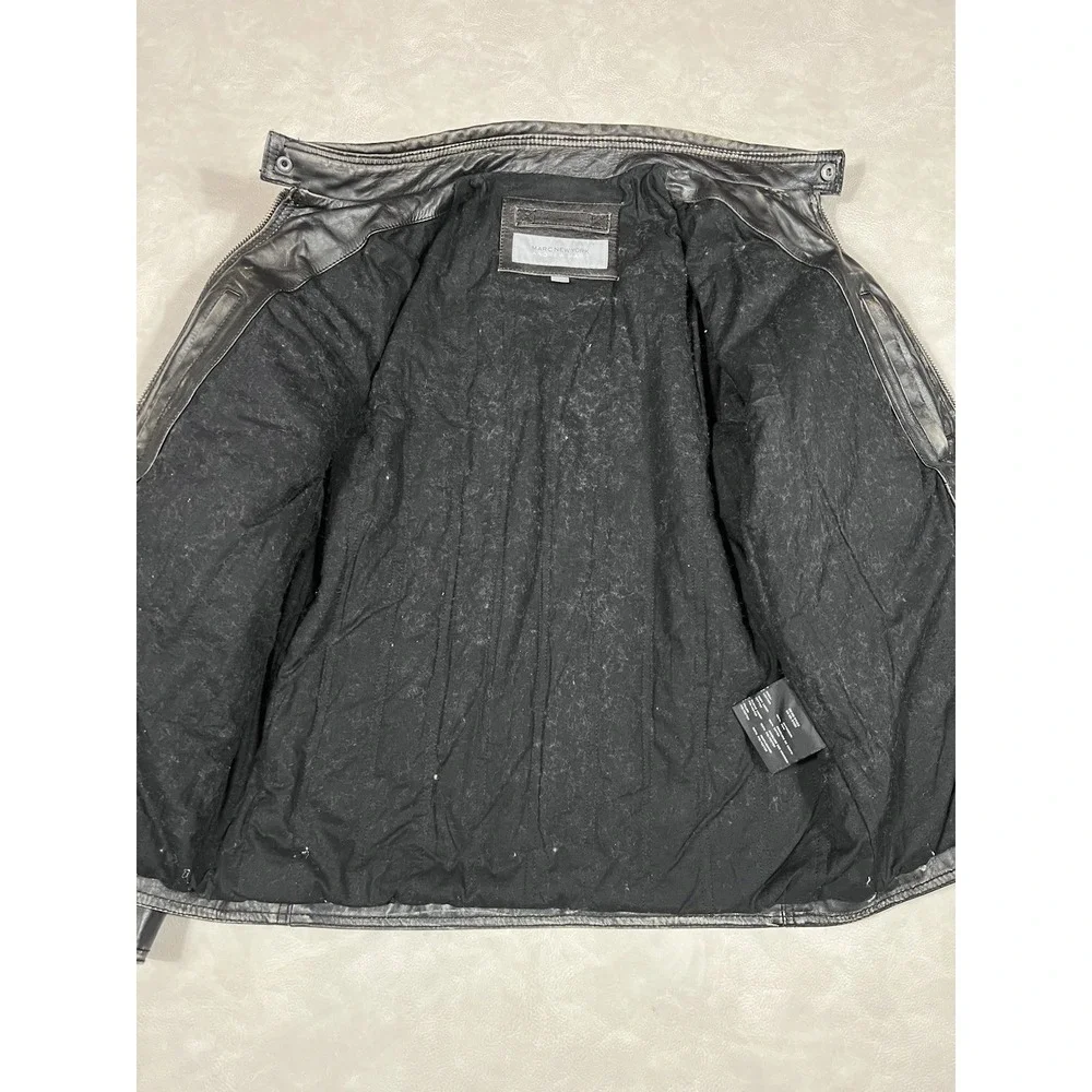 Marc New York by Andrew Marc Distressed Heavy Leather Jacket Men's Size Large